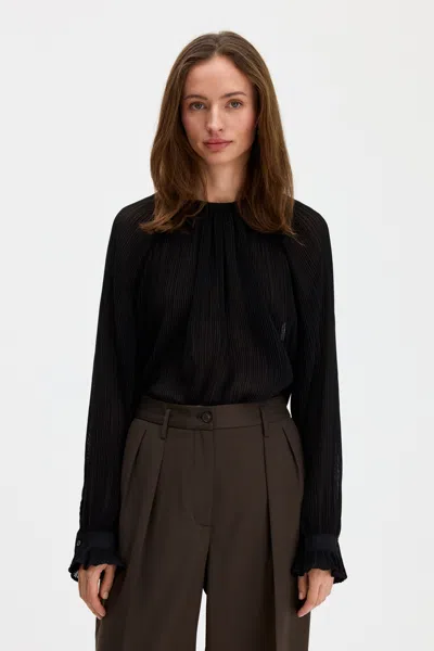 Filippa K Plissé Raglan Blouse In Black