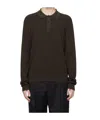 Filippa K Shiny Ribbed Long-sleeve Polo Neck In Brown