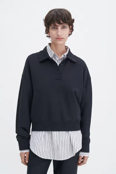 Filippa K Polo Sweatshirt In Black