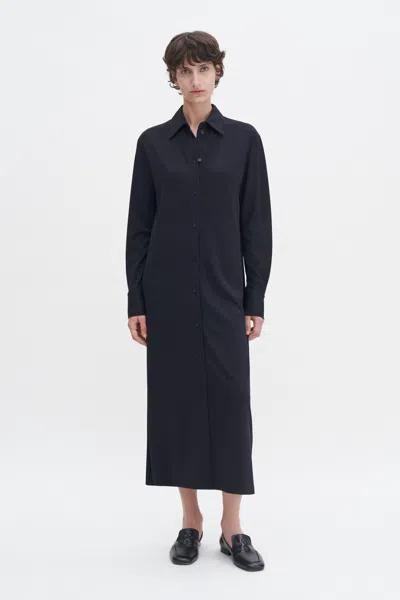 Filippa K Relaxed Jersey Shirt Dress In Black