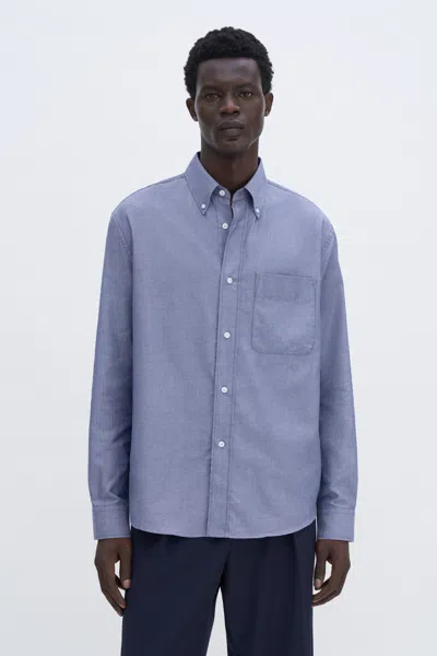 Filippa K Relaxed Oxford Cotton Shirt In Blue