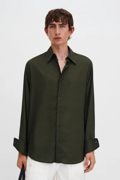 Filippa K Relaxed Voile Shirt In Green