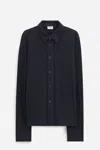 Filippa K Relaxed Waffle Shirt In Black