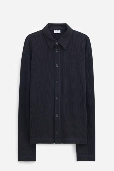 Filippa K Relaxed Waffle Shirt In Black