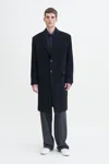 Filippa K Relaxed Wool Crombie Coat In Black