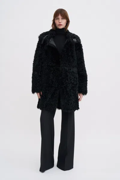 Filippa K Reversible Shearling Coat In Black