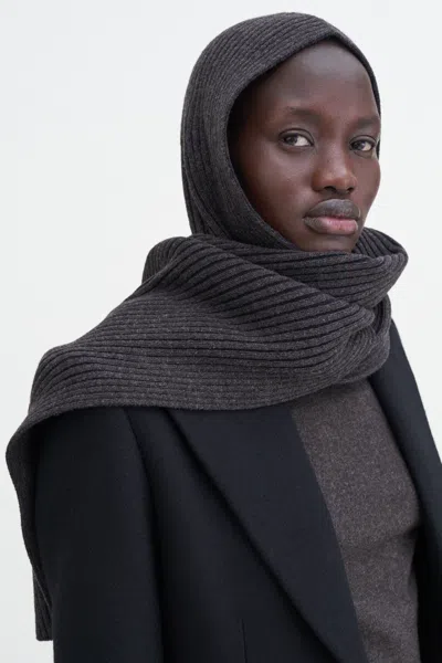 Filippa K Rib Beanie Scarf In Brown