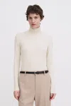 Filippa K Rib Turtleneck Top In White