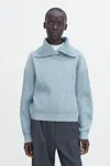 Filippa K Ribbed Collar Sweater In Blue