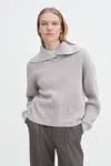 Filippa K Ribbed Collar Sweater In White