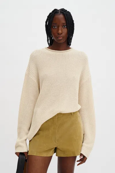Filippa K Ribbed Cotton Linen Sweater In White