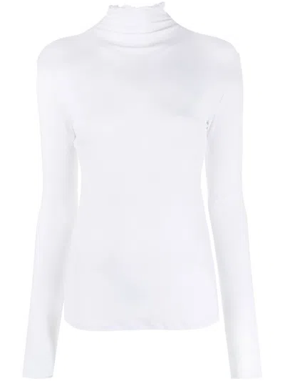 Filippa K Ribbed-knit Roll-neck Top In White