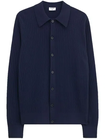 Filippa K Ribbed-knit Shirt In 蓝色