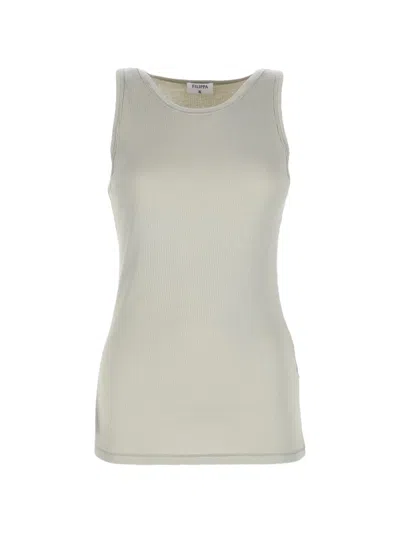 Filippa K Beige Knitted Round Neck Top In Multi