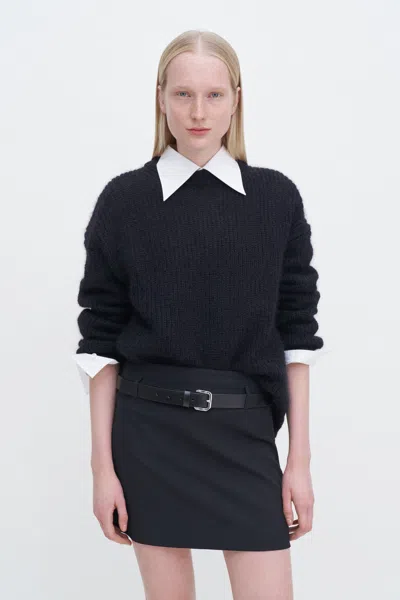 Filippa K Ribbed Mohair Sweater In Black