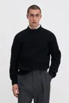 Filippa K Ribbed Wool Mockneck Sweater In Black