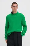 Filippa K Ribbed Wool Mockneck Sweater In Green