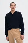 Filippa K Ribbed Wool Polo Shirt In Blue