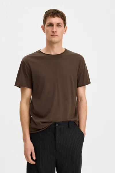 Filippa K Roll Neck Tee In Brown