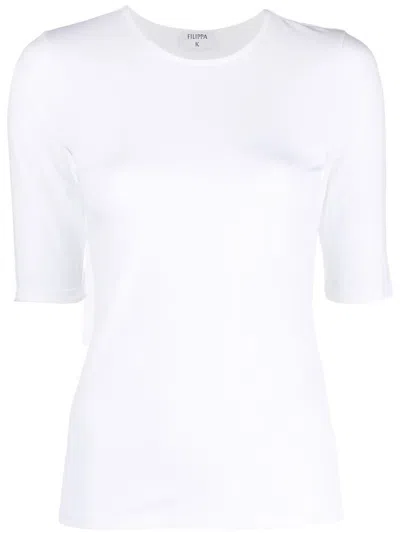Filippa K Round-neck Half-sleeve T-shirt In White