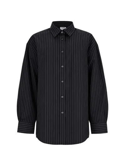Filippa K Sammy Pinstripe-print Shirt In Black