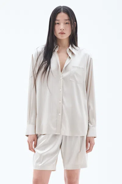 Filippa K Sammy Satin Shirt In White