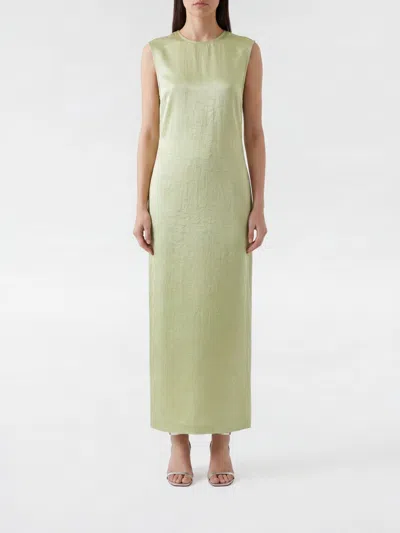 Filippa K Satin Long Dress In Green