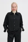 Filippa K Satin Shirt In Black