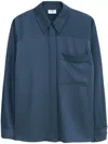 Filippa K Shiny Pocket Blouse In Blue