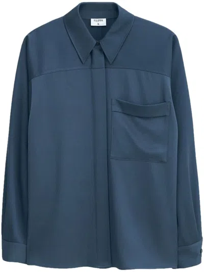 Filippa K Satin Shirt In Green
