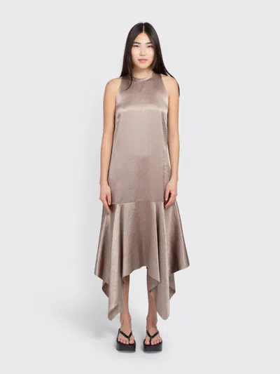 Filippa K Scarf Hem Dress In Brown