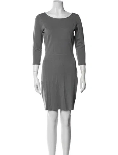 Pre-owned Filippa K Scoop Neck Knee-length Dress In Grey