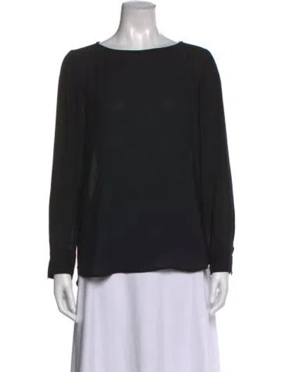 Pre-owned Filippa K Scoop Neck Long Sleeve Top In Black