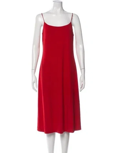 Pre-owned Filippa K Scoop Neck Midi Length Dress W/ Tags In Red