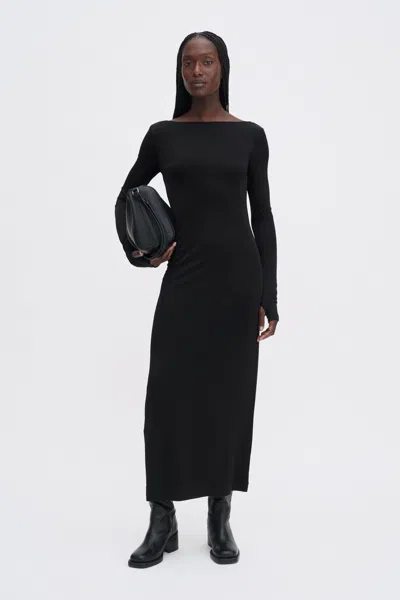 Filippa K Scooped Back Jersey Dress In Black