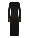 Filippa K Scooped Back Jersey Dress In Semi Shiny Fabric Dresses Black In Black