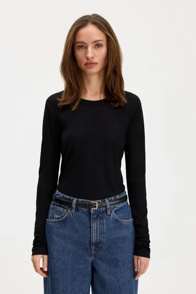 Filippa K Scooped Longsleeve Top In Black