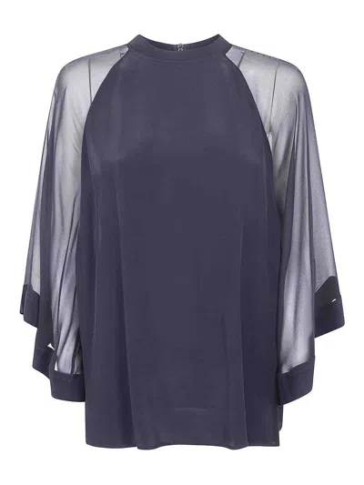 Filippa K Sheer Reglan Blouse In Blue