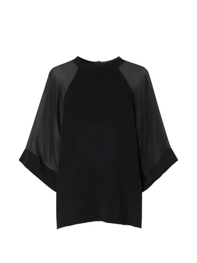 Filippa K Sheer Raglan Blouse In Black