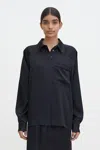 Filippa K Shiny Pocket Blouse In Black
