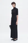 Filippa K Shiny Rib Maxi Skirt In Black