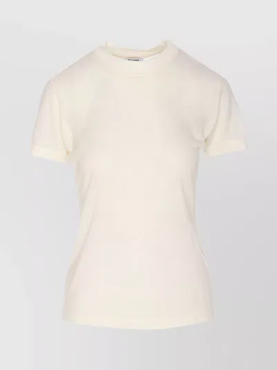 Filippa K Short Sleeve Crew Neck Lyocell Top In Neutral