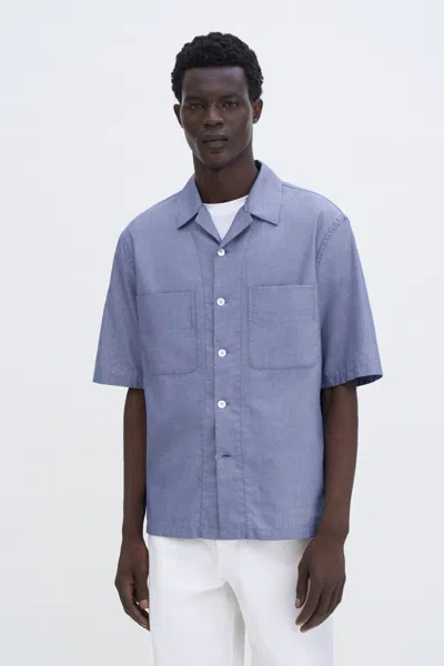 Filippa K Short Sleeve Resort Shirt In Blue
