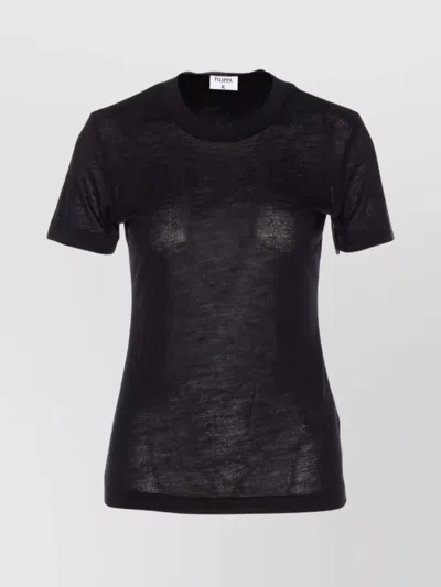 FILIPPA K SHORT SLEEVE SHEER CREWNECK TOP