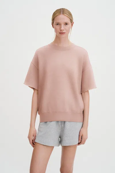 Filippa K Short Sleeve Sweatshirt In Pink
