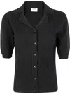 Filippa K Shortsleeve Collar Cardigan Clothing In 黑色