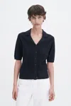 Filippa K Shortsleeve Collar Cardigan Clothing In Black