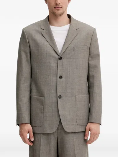 Filippa K Side-pocket Buttoned Blazer In Brown