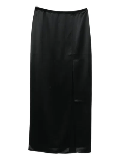 Filippa K Side-slit Midi Skirt In Black