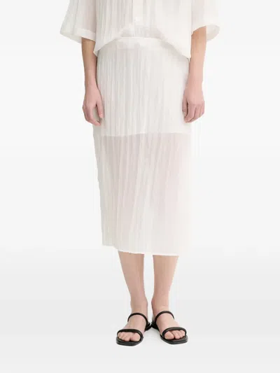 Filippa K Side-slit Midi Skirt In White